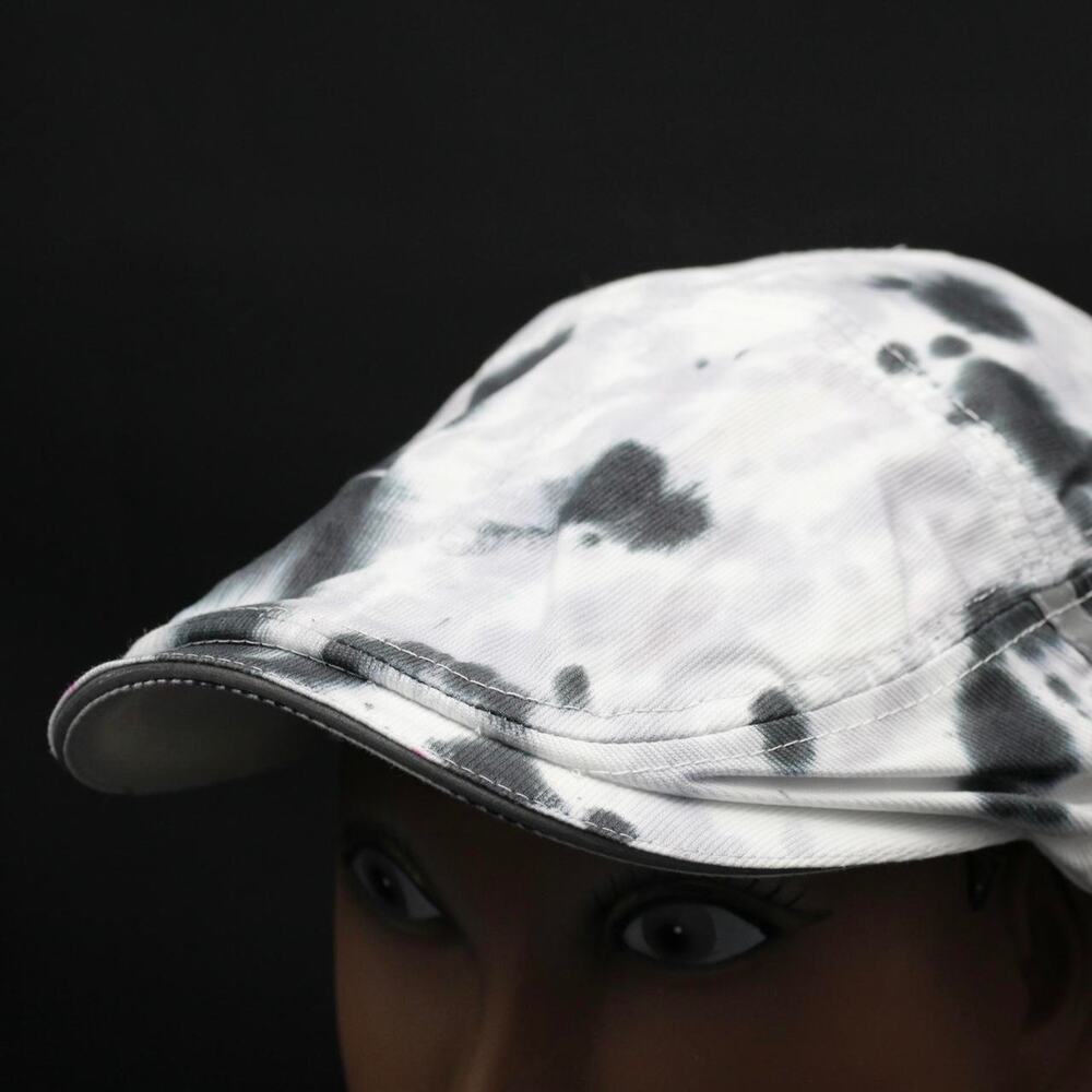 Tie Dye Golf Newsboy Cap Gray and Black Flat Cap